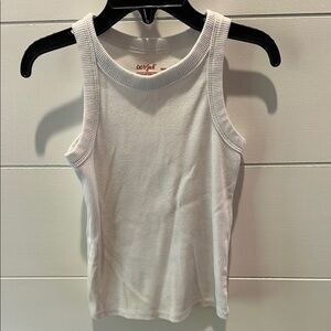 Cat & Jack White Fitted Sleeveless Tank Top